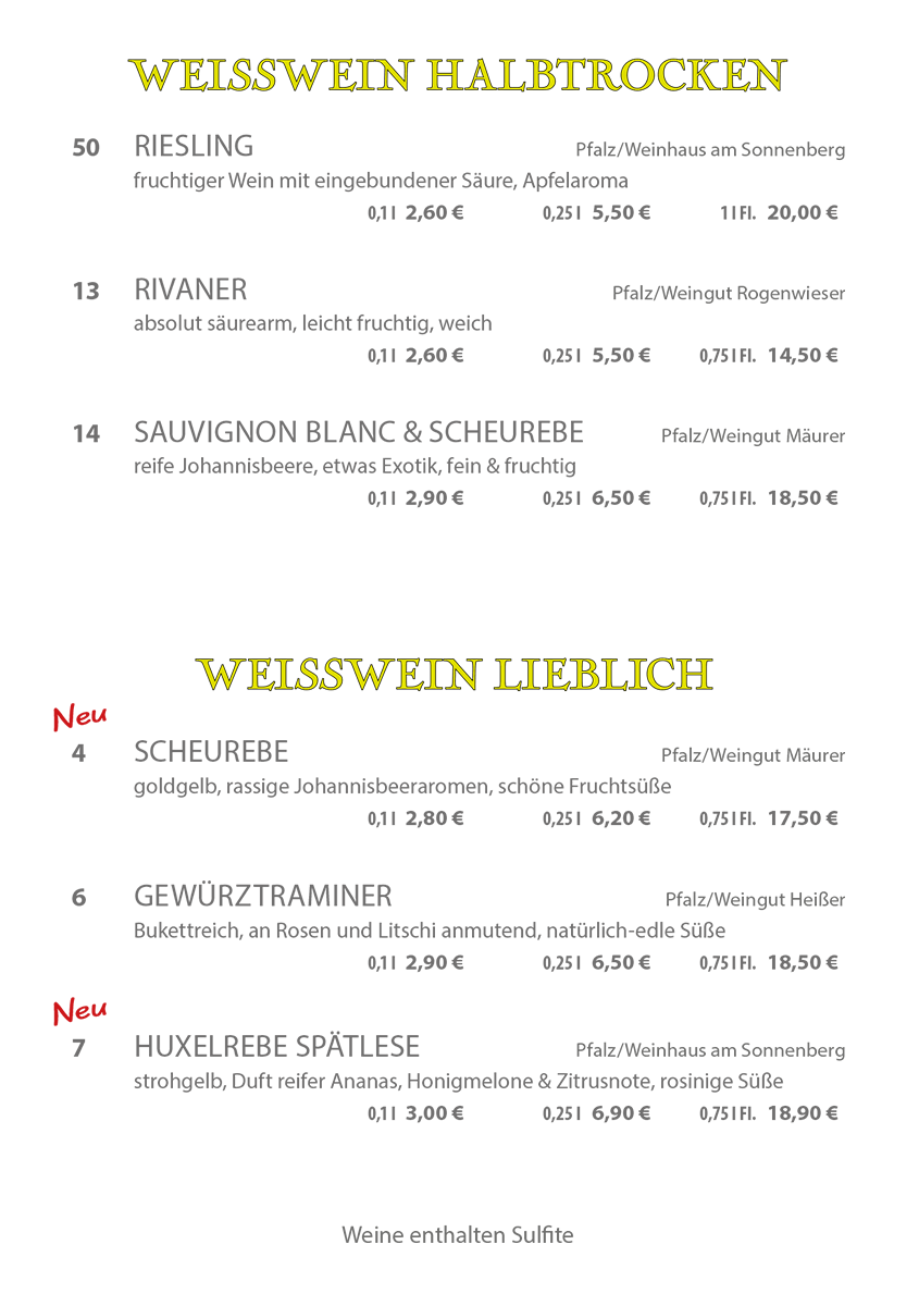 Pfaelzer Weintreff Getraenkekarte 13